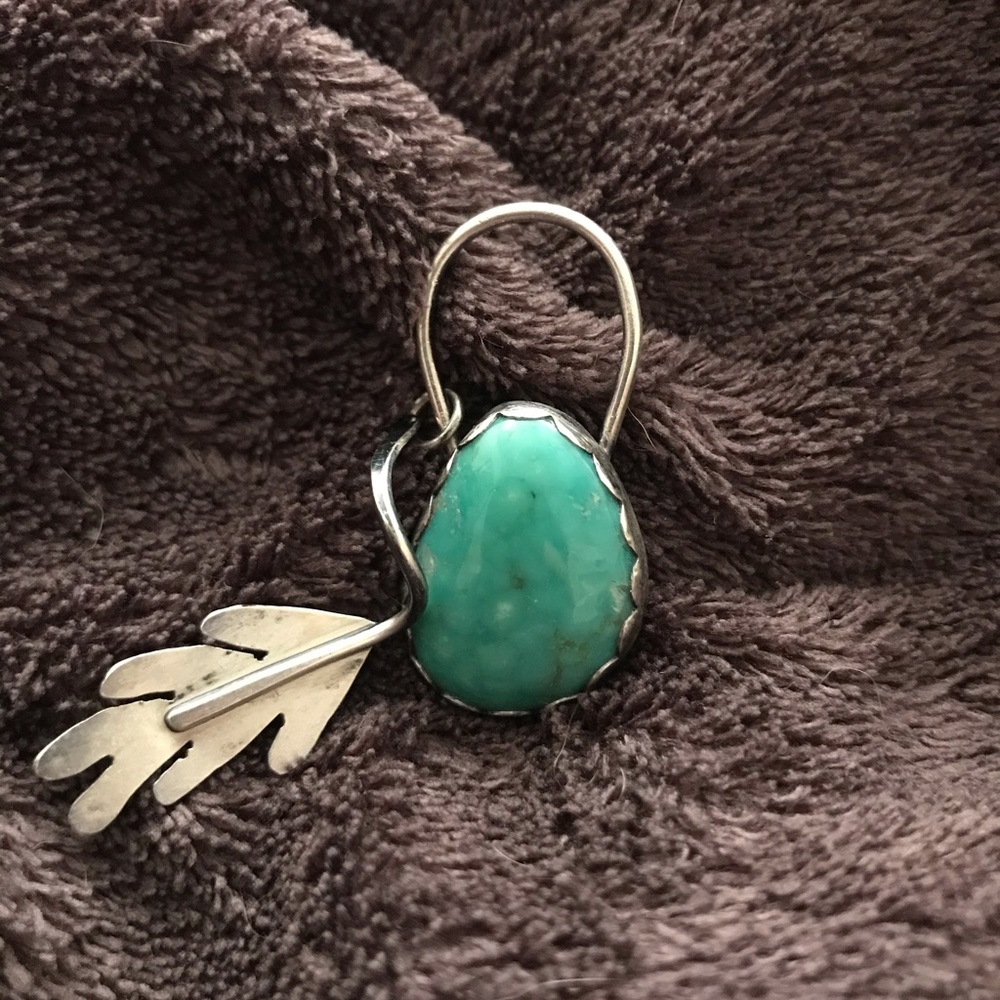 Boho Chic Tyrone Turquoise Sterling Pendant